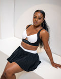 Contrast Crop & Pleated Skirt Set