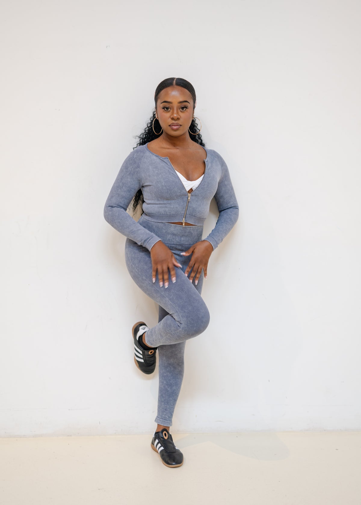 Stone Wash Denim-Inspired Set