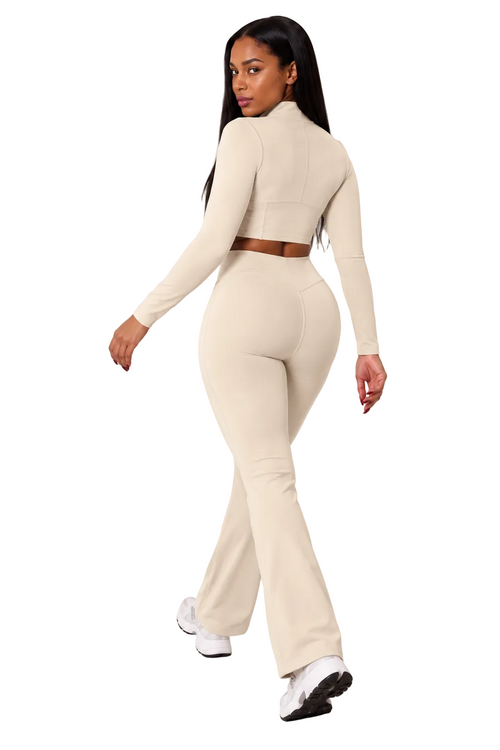 Luxe Contour Zip-Up Flare Set