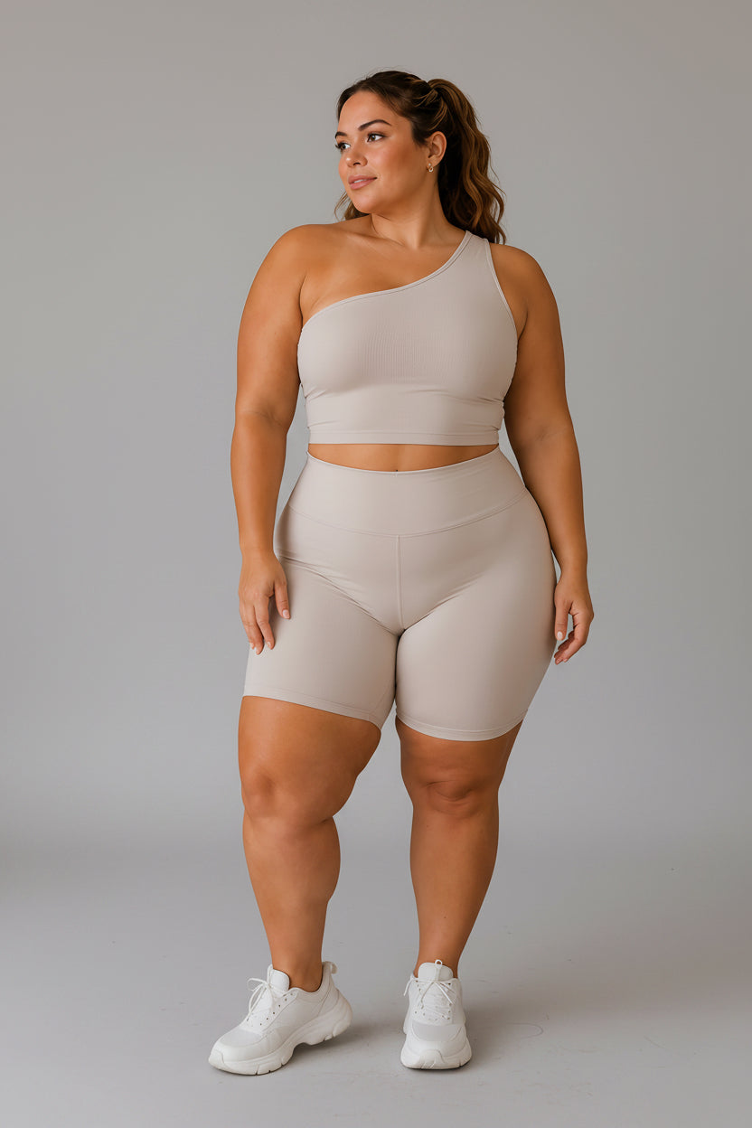 Sculpt One-Shoulder Set — Nude Beige Satur Sculpt